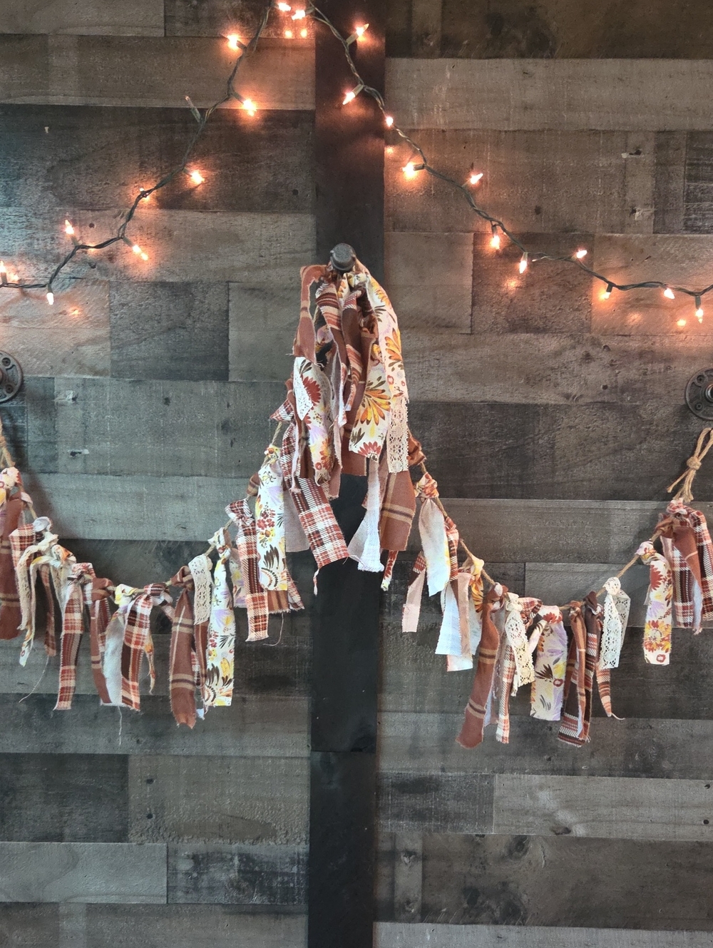 Rustic Fall Fabric Boho Chic Garland  Decor